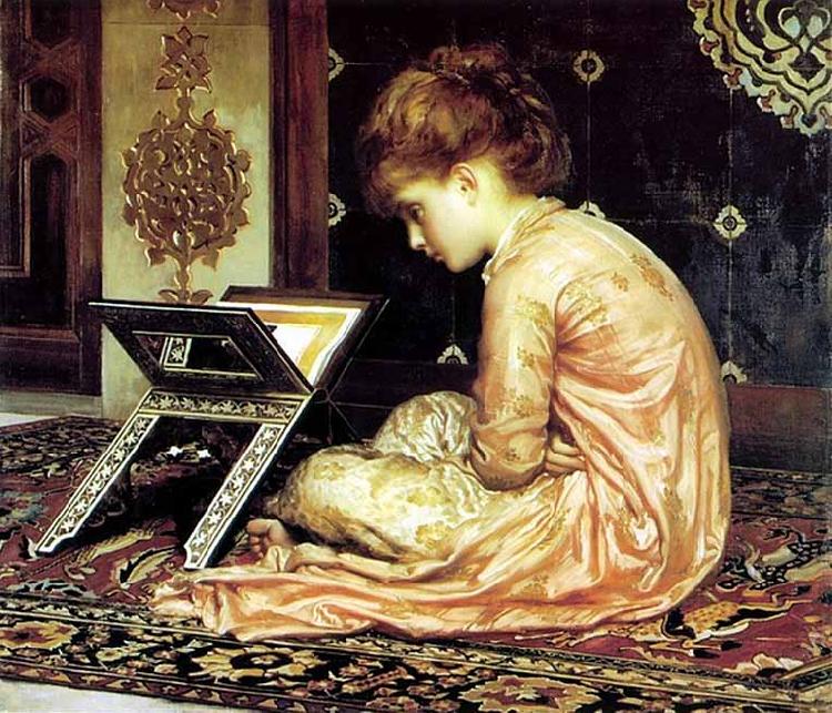 Frederick Leighton Study at a read desk oil painting image